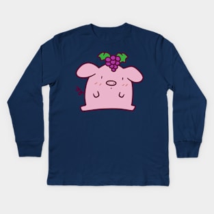 Grapes Pig Kids Long Sleeve T-Shirt